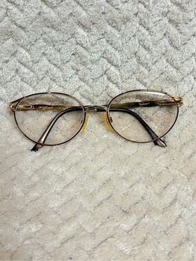Vintage Tura‎ Gold Tortoise Oval Glasses Frames Only Librarian Chic Officecore